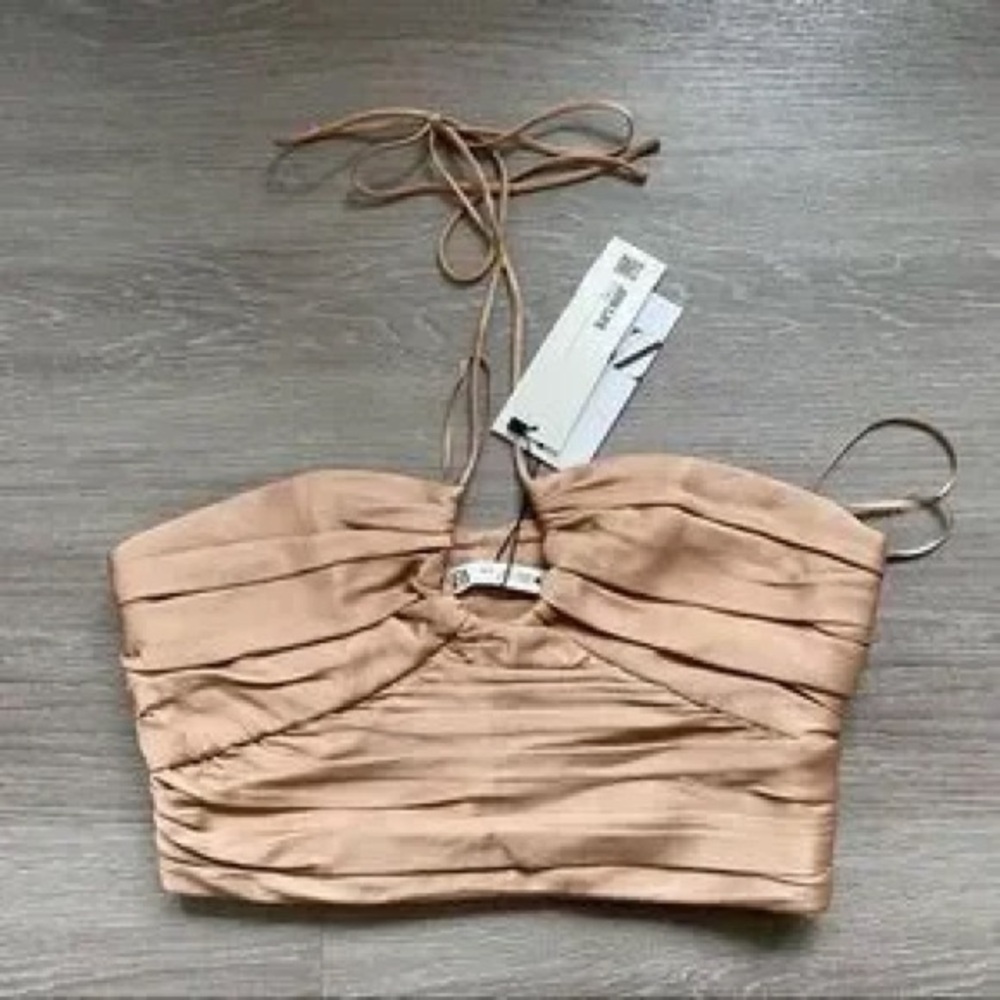 Zara Halter Satin Top
